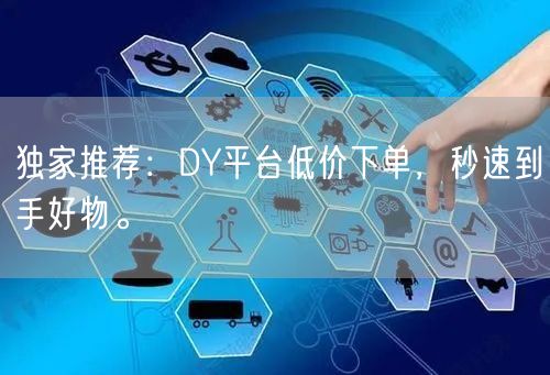 独家推荐:DY平台低价下单,秒速到手好物。