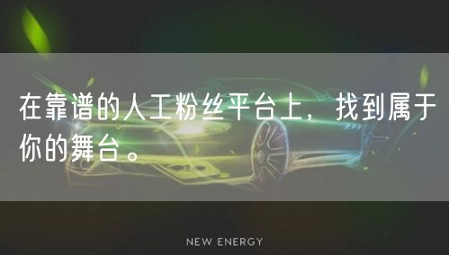 在靠谱的人工粉丝平台上,找到属于你的舞台。