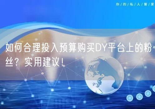 如何合理投入预算购买DY平台上的粉丝?实用建议!