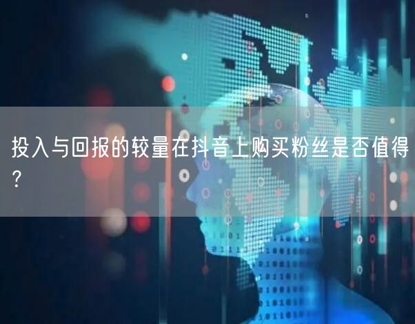 投入与回报的较量在抖音上购买粉丝是否值得?