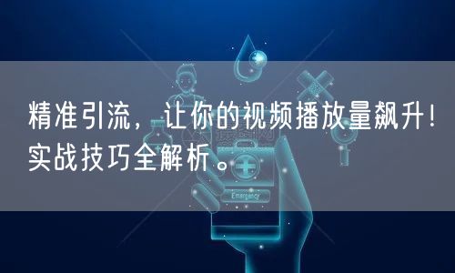 精准引流,让你的视频播放量飙升!实战技巧全解析。