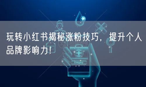 玩转小红书揭秘涨粉技巧，提升个人品牌影响力！