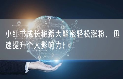 小红书成长秘籍大解密轻松涨粉，迅速提升个人影响力！