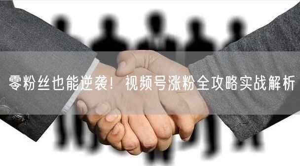 零粉丝也能逆袭!视频号涨粉全攻略实战解析