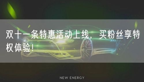 双十一条特惠活动上线,买粉丝享特权体验!